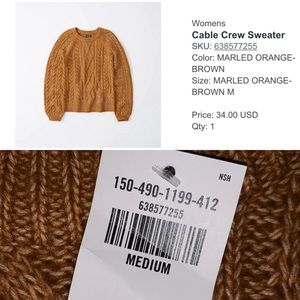 A&F Cable Crew Sweater